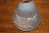 1972 Bohemian Etched Glass Paperweight