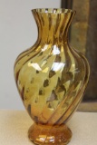 Amber Colour Glass Vase