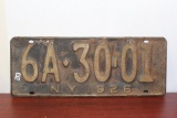 A 1926 New York License Plate