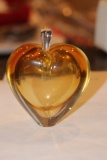 Art Glass Heart Form Perfume Bottle