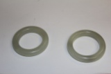 Pair of chinese White Jade Bable Bangle Bracelet