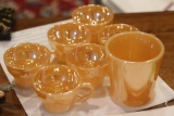 Lot of 7 Ancor Hacking Lusterware Glass Cups