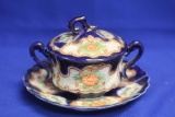 A Japanese Sugar Container with Undertray