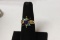 A 10 Kt Yellow Gold and Gemstone Ring