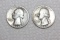Lot of Two Old Silver Quarters
