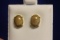A 14 Kt Gold and Tiger Eye Stone Pair of Earring