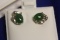 18Karat White Gold and Jade Earrings