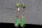 Pair of 14Kt Rose Gold and Jade Dangle Earrings