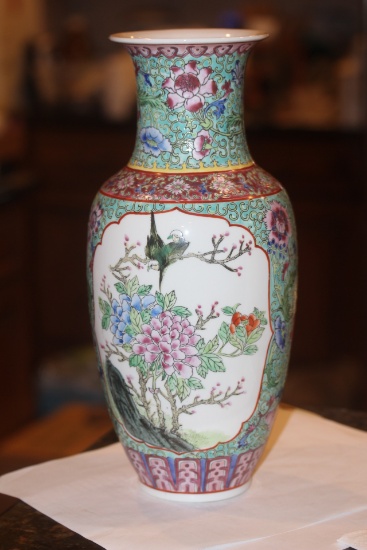 Signed Chinese Famille Verte Vase