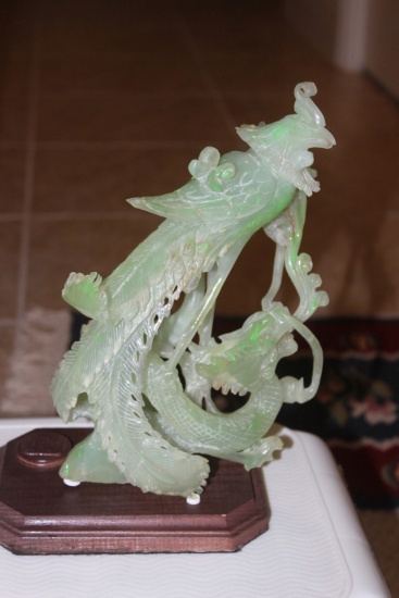 Vintage Serpentine Phoenix Statue