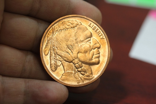 A One Ounce Buffalo Copper Coin