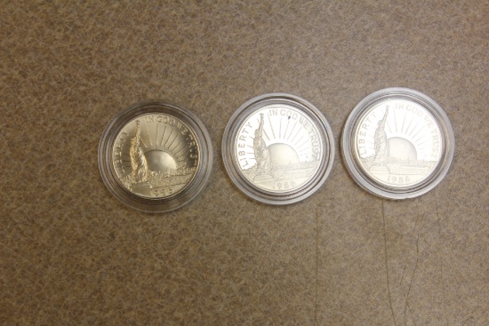 Lot of 3 1986 Liberty Half Dollar