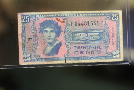 25 Cents Military Note