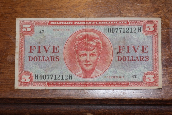 Series 611 $5.00 US Military Bank Note