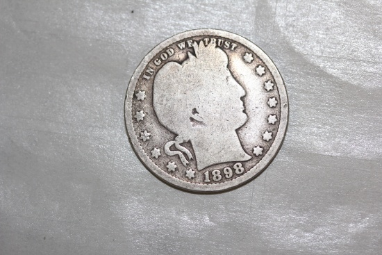 1898 Silver Barber Quarter