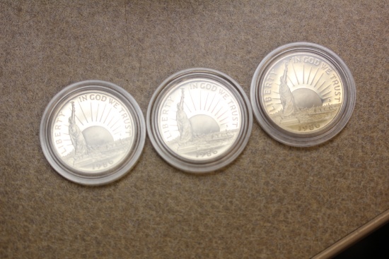 Lot of 3 1986 Liberty Half Dollars