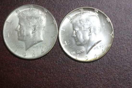 Lot of 2 1964 Silver Kennedy Halves