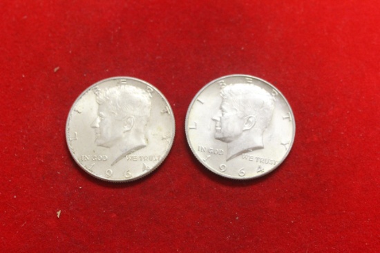 Lot of 2 1964 Kennedy silver Halves