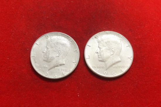 Lot of 2 1964 Kennedy silver Halves