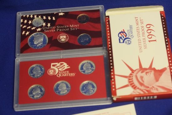 A 1999 US Mint Silver Proof Set