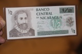 Banco Central de Nicaragua 1/2 Bank Note
