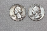 Lot of Two Old Silver Quarters