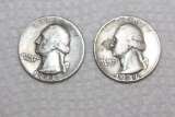 Lot of Two Old Silver Quarters
