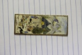 A Persian Hand Painted Village Scene on Bone