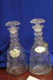 Lot of Two Etched Decanters