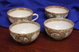 Lot of 4 Rose Medallion Cups