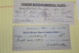 Lot of 2 Old Cancelled Checks