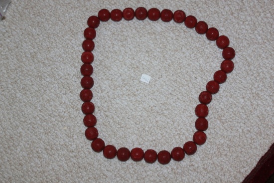 Large Chinese Cinnabar Circular Necklace