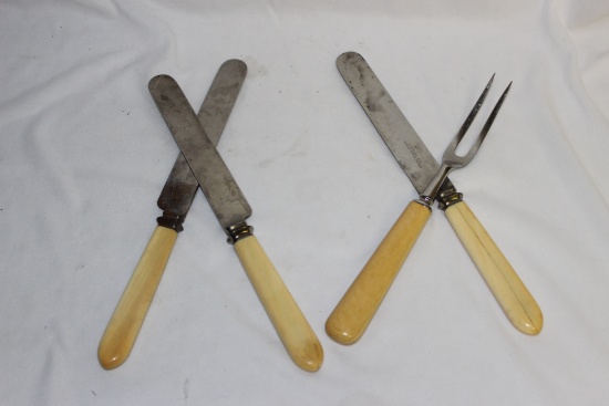 Set of 4 Bone Handle Utensils