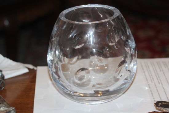 Signed Christofle Crystal Bowl