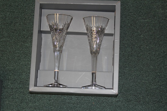 Pair of Waterford Millenium Toasting Flutes