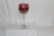 A Ruby Red Cut Glass Goblet