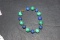 A 14Kt Gold Lapis and Malachite Bracelet