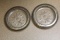 Lot of 2 Silverplated and Glass Coasters