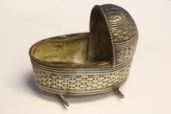 1900's Sterling Baby Crib Cradle