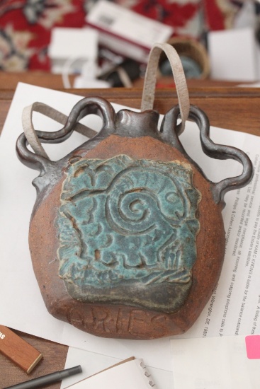 Signed Art Pottery of a Canteen