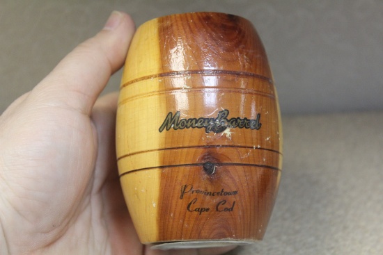Wooden money Barrell bank