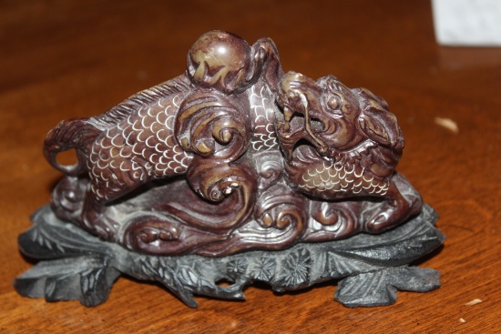 Chinese Well Carved Stone Dragon