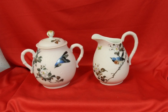 Set of Two Japanese Kutani? Cream and Sugar