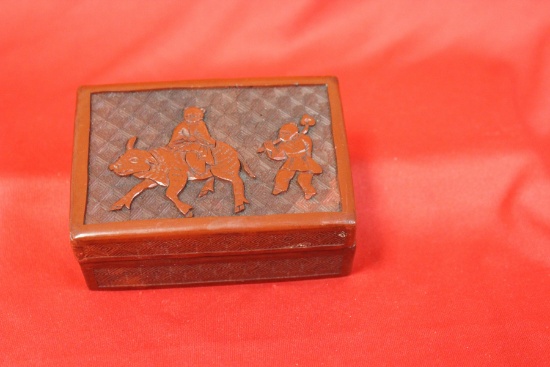 An Antique Chinese Cinnabar Rectangular Box