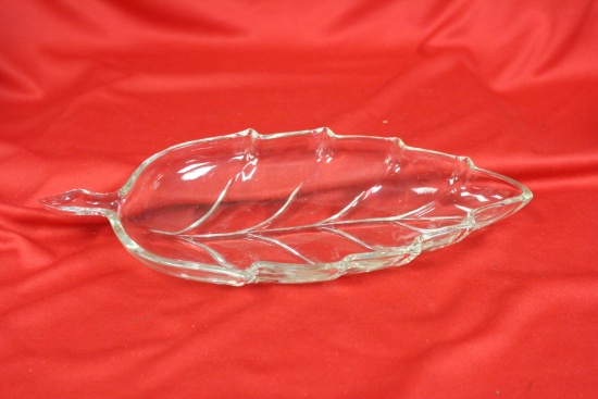 A Glass Leaf Dish