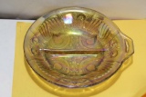 A Carnival Glass Footed Bowl