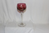 A Ruby Red Cut Glass Goblet