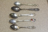 Lot of 5 Souvenir Spoons