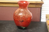 A Red Art Glass Vase
