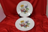 A Pair of Hutschenreuther China Floral Plates